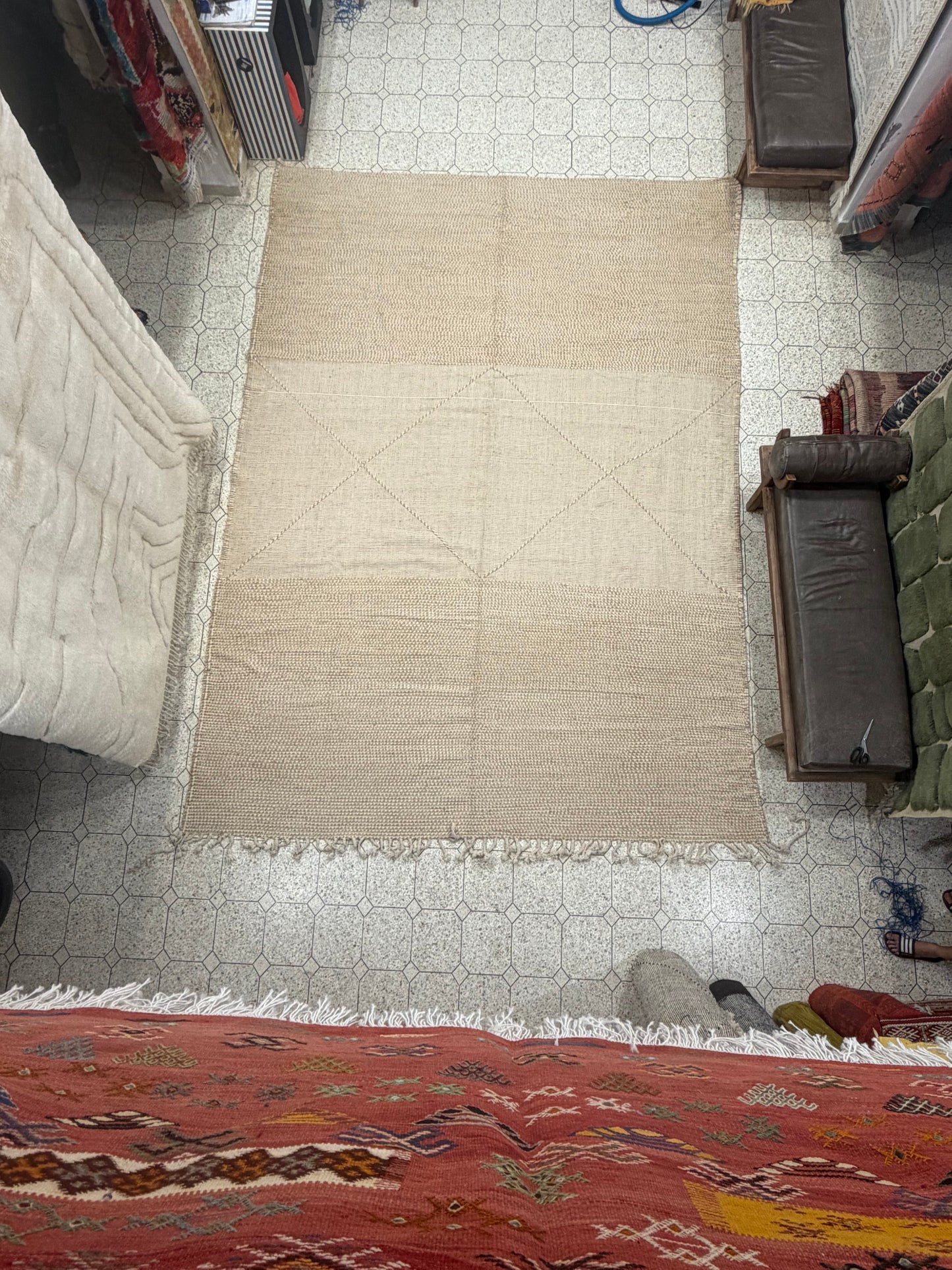 D1 Handwoven Natural Flat Weave Rug