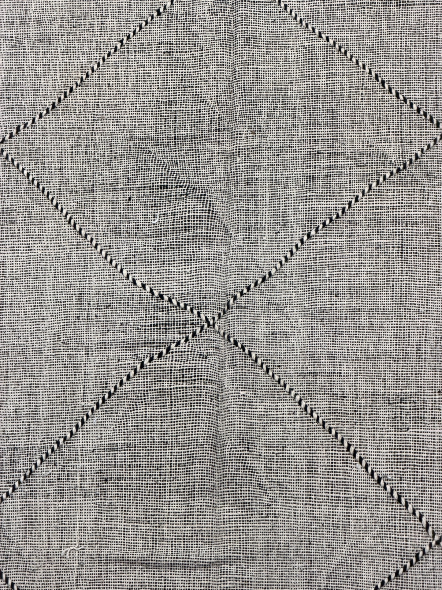 D2 :Moroccan Handwoven Flat Weave Rug – Ivory & Black Diamond Design