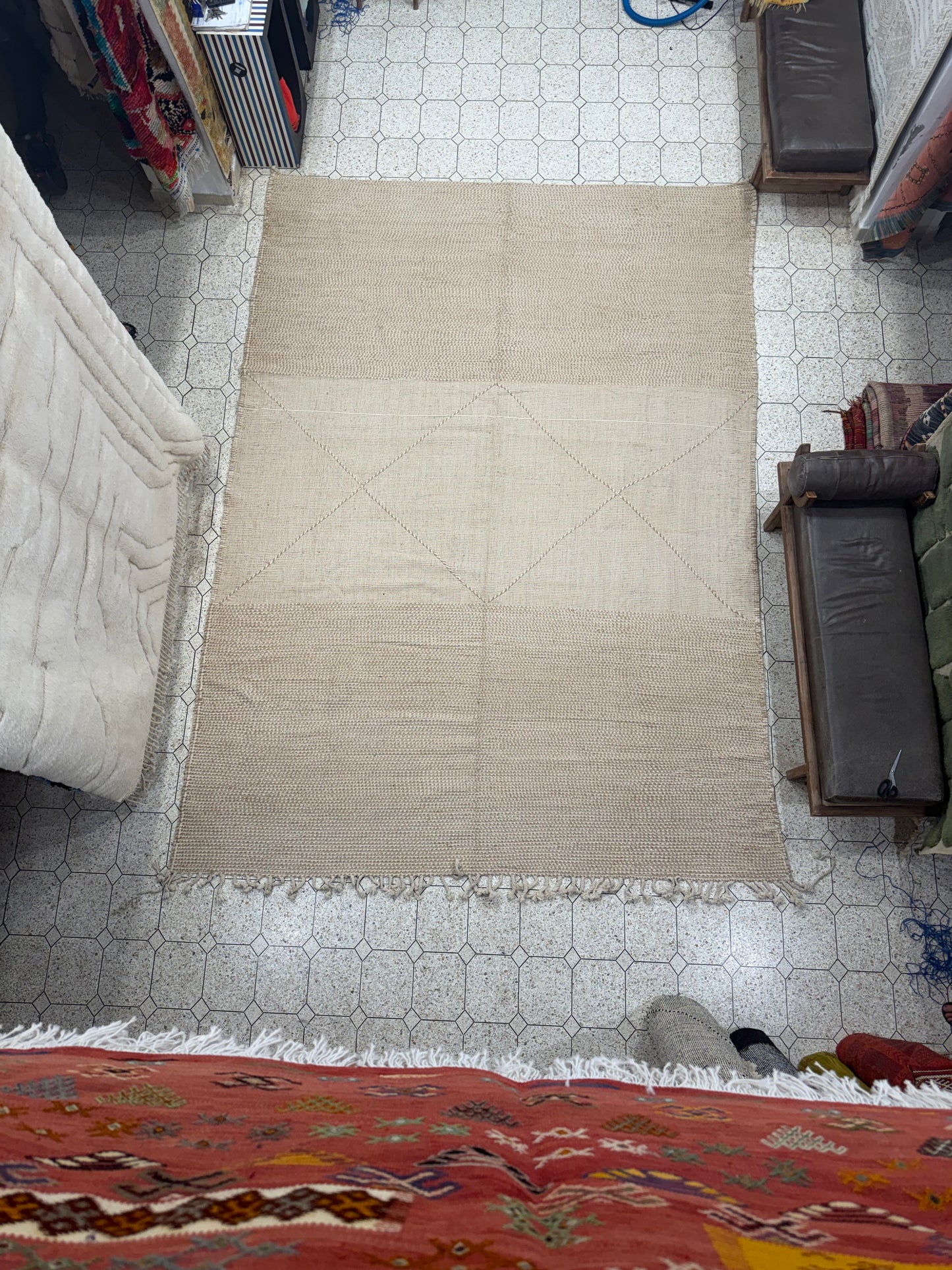 D1 Handwoven Natural Flat Weave Rug